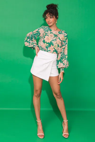 Truedames Daybreak Skyline Woven Top In Green
