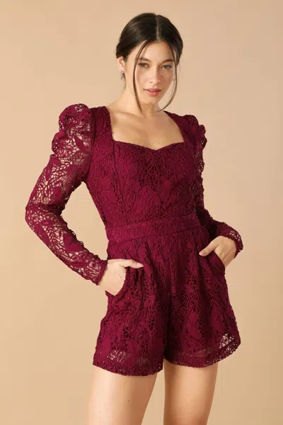 Truedames Days Go By Lace Woven Romper In Pink