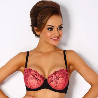 Truedames Delicate Lace Demi Cup Bra In Pink