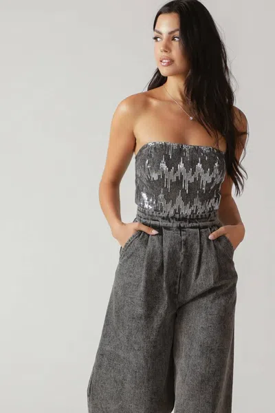 Truedames Delicate Touch Denim Jumpsuit In Animal Print