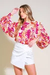 Truedames Delicate Touch Woven Top In Multi