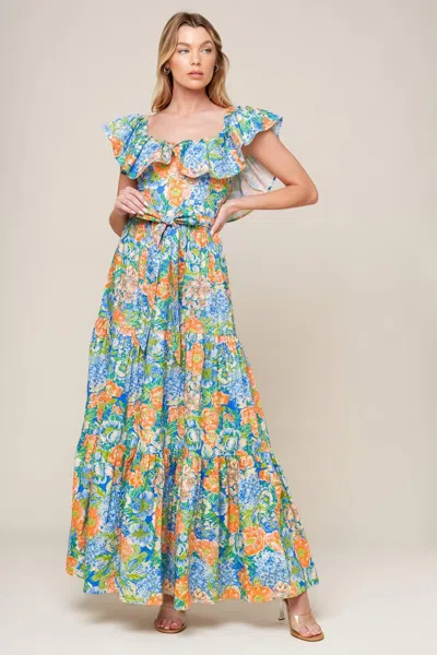 Truedames Delightful Garden Party Woven Maxi Dress In Multi
