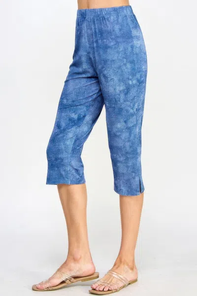 Truedames Denim Print Stretch Capri Pants In Animal Print