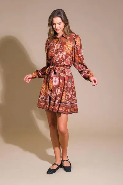 Truedames Desert Dawn Woven Mini Dress In Brown