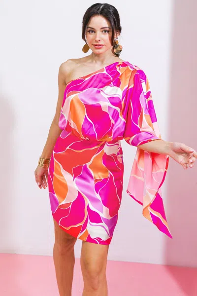 Truedames Desert Express Woven Satin Mini Dress In Pink