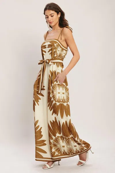Truedames Desert Sunburst Woven Jumpsuit In Multi