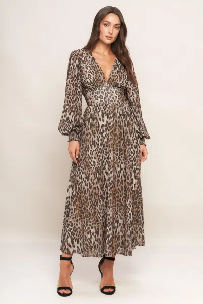 Truedames Desert Waltz Woven Midi Dress In Brown