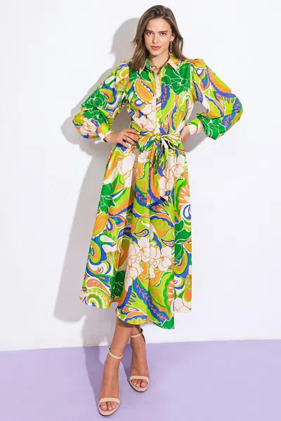 Truedames Desirable Style Woven Midi Dress In Multi