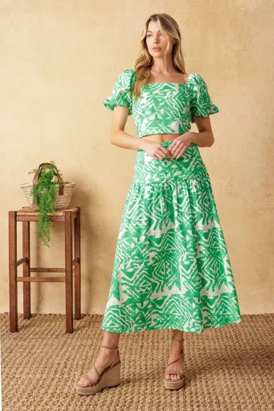 Truedames Destined For More Woven Top And Skirt Set In Multi