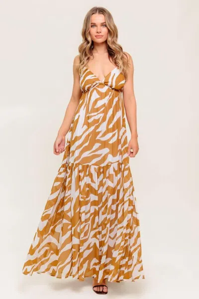 Truedames Dew Kiss Almond Woven Maxi Dress In Pink