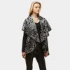 Truedames Diameter Animal Print Cape Vest In Gray