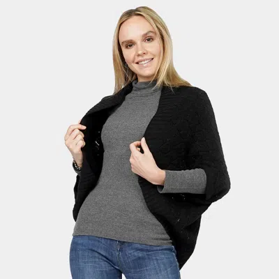 Truedames Diamond Knit Shrug Vest In Black