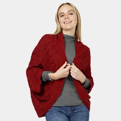 Truedames Diamond Knit Shrug Vest In Red