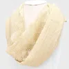 Truedames Diamond Mesh Polyester Infinity Scarf In Sand
