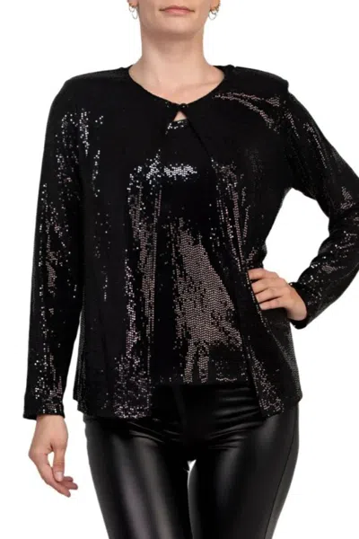 Truedames Disco Dot Twin Blouse Set In Black