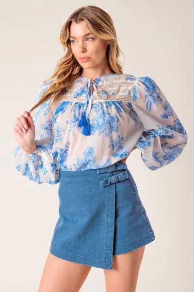 Truedames Distant Echoes Denim Skort In Blue
