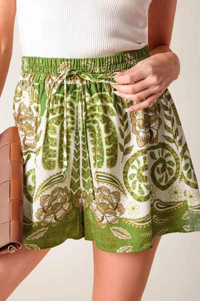 Truedames Distant Echoes Green Shorts In Multi
