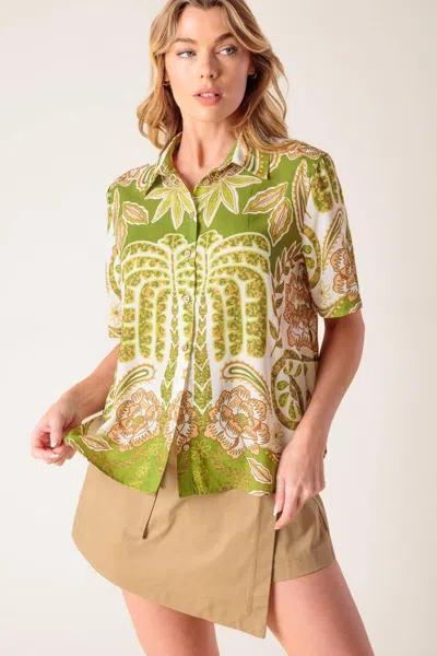 Truedames Distant Echoes Green Woven Shirt