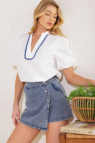 Truedames Distant Sun Denim Skort In Blue