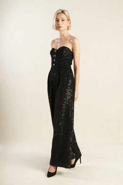 Truedames Doesn't Add Up Sequin Jumpsuit In Black
