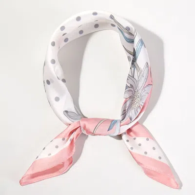 Truedames Dotted Daisy Print Square Bandana Scarf In White
