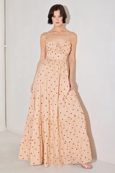 Truedames Dotted Dream Woven Maxi Dress In Neutral