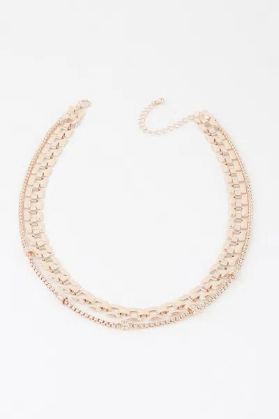 Truedames Double Box Chain Necklace In Gold