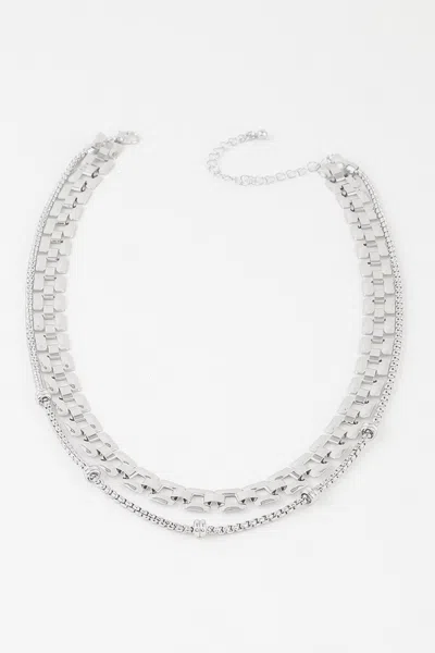 Truedames Double Box Chain Necklace In Metallic