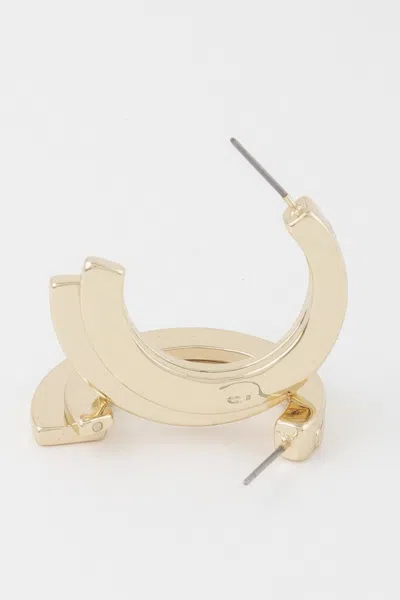 Truedames Double Flayed Hoop Earrings In Gold