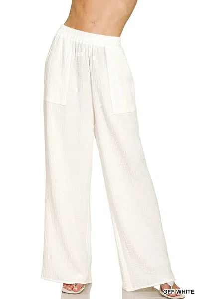 Truedames Double Gauze Elastic Band Pants In Multi