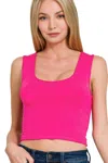 Truedames Double Layered Cropped Tank Top In Pink