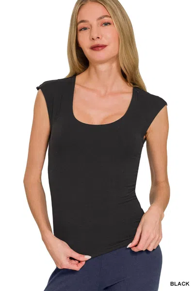 Truedames Double Layered Sleeveless Top In Black