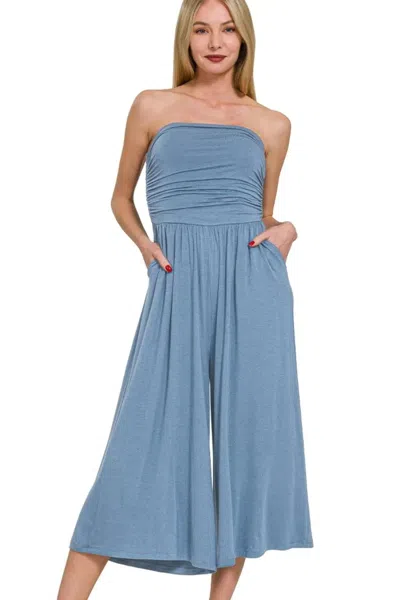 Truedames Double Layered Strapless Tube Top Jumpsuit In Multi