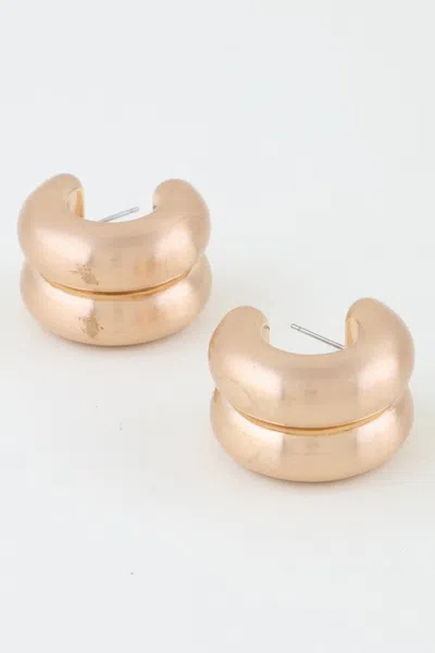 Truedames Double Matte Hoop Earrings In Gold