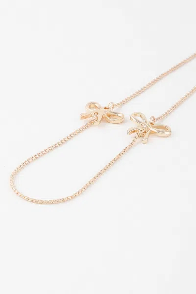 Truedames Double Ribbon Chain Necklace In Gold