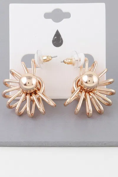 Truedames Double Shiny Neutron Wire Stud Earrings In Gold