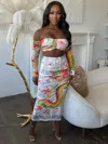 Truedames Dragon Empress Mesh Skirt Set In Multi