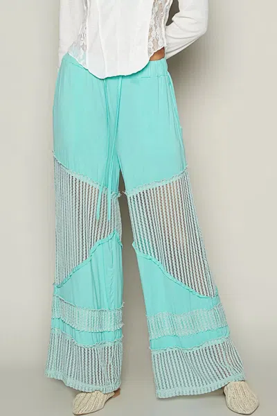 Truedames Drawstring Elastic Waistband Wide-leg Pants In Blue