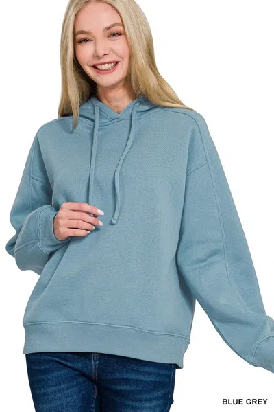 Truedames Drawstring Relaxed Fit Fleece Hoodie In Blue