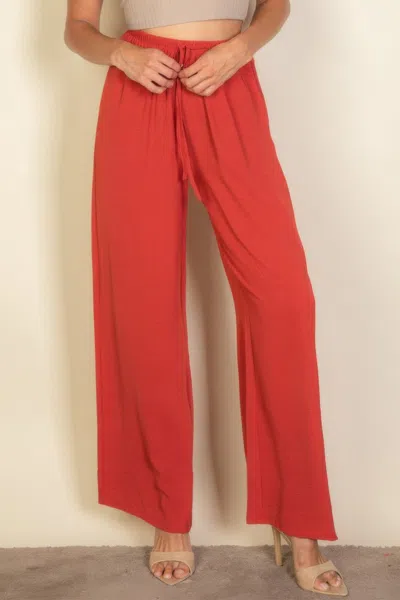Truedames Drawstring Waist Wide Leg Minimalist Pants In Yellow