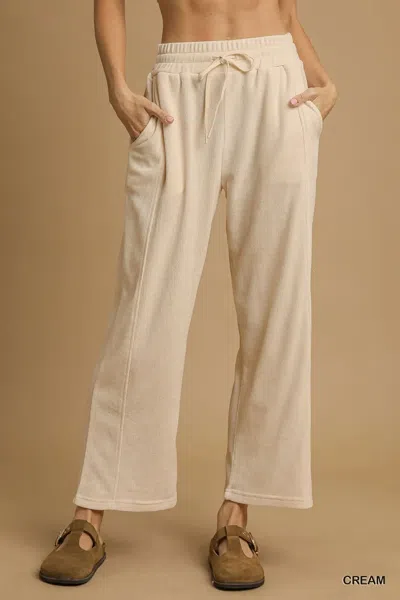 Truedames Drawstring Wide Leg Pants In White