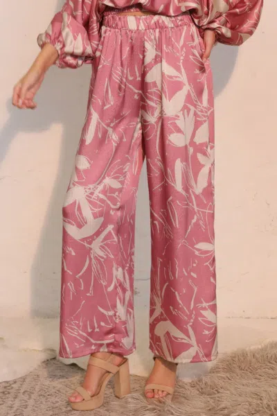 Truedames Dreaming Lily Satin Pocket Pants In Pink