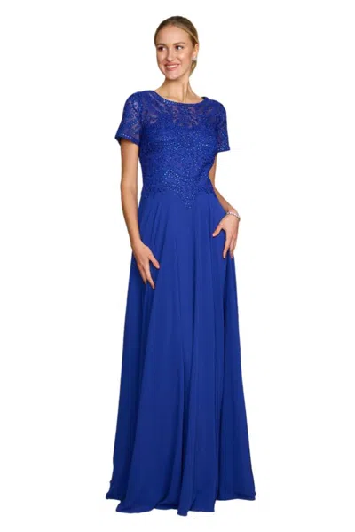 Truedames Dylan And Davids Short-length Sleeve Formal Gown Mother Of The Bride Dress In Blue