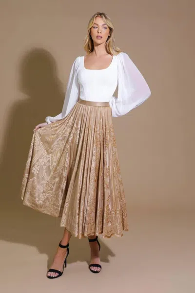 Truedames Ease My Mind Velvet Midi Skirt In White