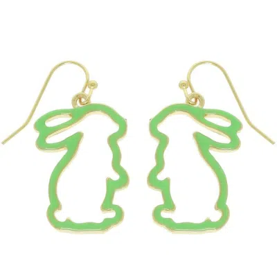 Truedames Easter Bunny Cut Out Epoxy Dangle Earrings In Green