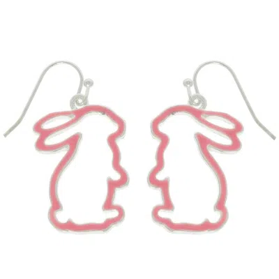 Truedames Easter Bunny Cut Out Epoxy Dangle Earrings In Pink
