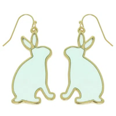Truedames Easter Bunny Window Epoxy Dangle Earrings In Blue