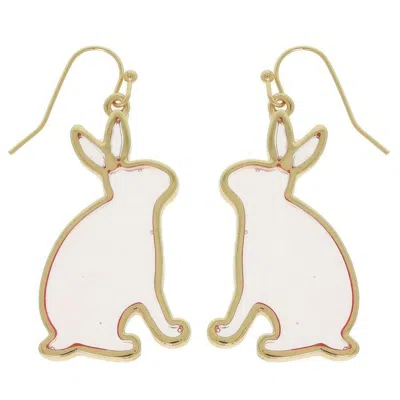 Truedames Easter Bunny Window Epoxy Dangle Earrings In Gold