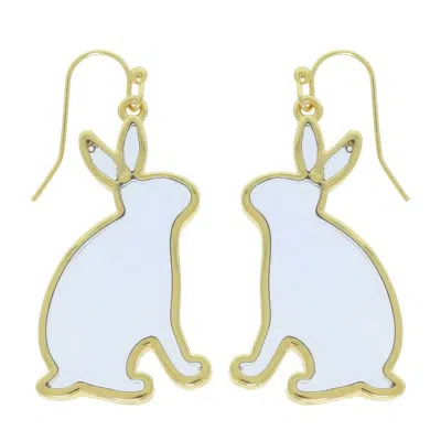 Truedames Easter Bunny Window Epoxy Dangle Earrings In Blue