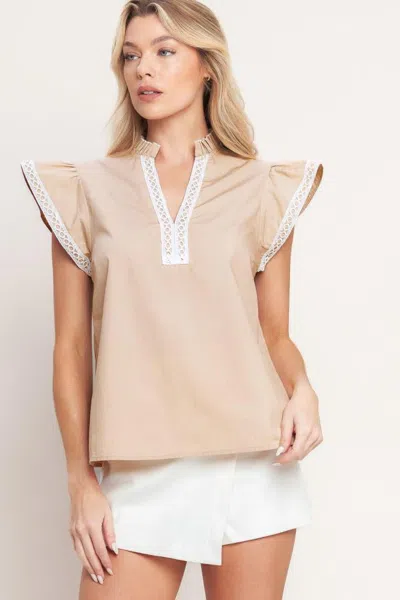 Truedames Easy To Admire Woven Top In Gray